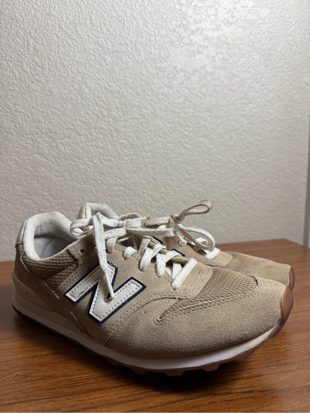 New Balance Beige and White Women's Athletic Sneakers
